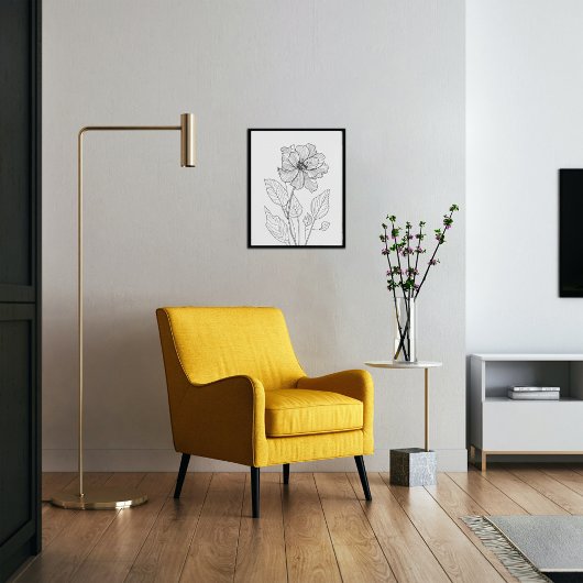 Geboorte bloem maand minimalistische inkt poster