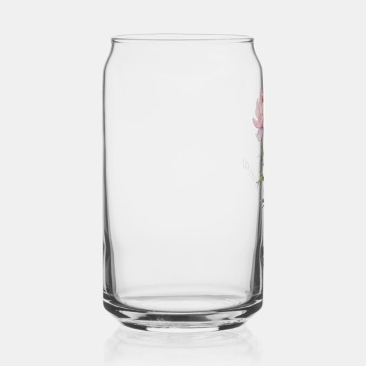 Geboorte Bloem Maand November Peony Naam Blikvorm Glas (Rechts)