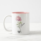 Geboorte Bloem Maand November Peony Naam Tweekleurige Koffiemok (Links)