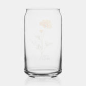 Geboorte Bloem Maand Oktober goudsbloem Naam Blikvorm Glas (Achterkant)