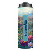 Geboorte Bloem Maand September Aster Gepersonalise Thermosbeker (Voorkant)