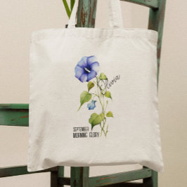 Geboorte Bloem Maand September Ochtend Glorie Naam Tote Bag