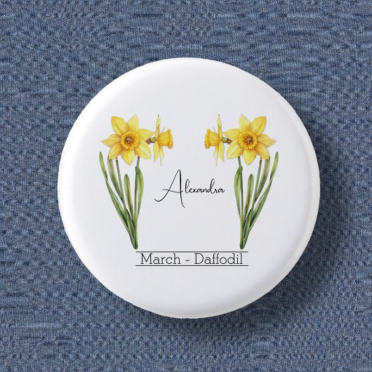 Geboorte Bloem Maart Daffodil Ronde Button 3,2 Cm