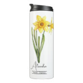 Geboorte Bloem Maart Daffodil Thermische Tumbler Thermosbeker (Geroteerd rechts)