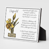 Geboorte Bloem MAART Verjaardag Daffodil Fotoplaat (Zijkant)