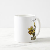 Geboorte Bloem MAART Verjaardag Daffodil Koffiemok (Voorkant rechts)