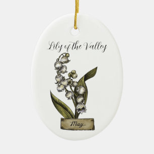 Geboorte Bloem MEI Verjaardag Lily Valley Keramisch Ornament