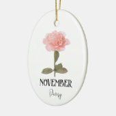 Geboorte Bloem NOVEMBER Verjaardag Pioen Roze Keramisch Ornament (Links)