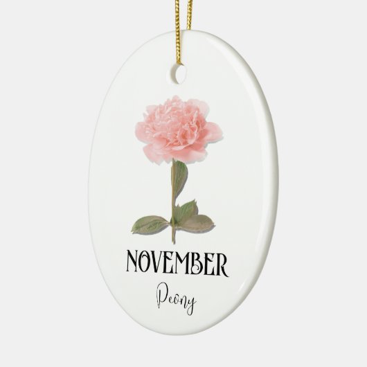 Geboorte Bloem NOVEMBER Verjaardag Pioen Roze Keramisch Ornament (Links)