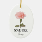 Geboorte Bloem NOVEMBER Verjaardag Pioen Roze Keramisch Ornament (Voorkant)