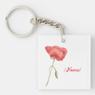 Geboorte Bloem Poppy Vakantie cadeau Sleutelhanger