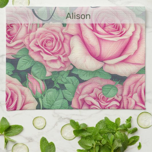 Geboorte Bloem Roos Juni Theedoek (Gevouwen)