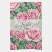 Geboorte Bloem Roos Juni Theedoek (Verticaal)