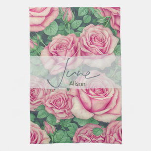 Geboorte Bloem Roos Juni Theedoek