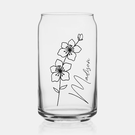Geboorte Bloemen maart Cherry Blossom Bridemaid Gi Blikvorm Glas (Voorkant)