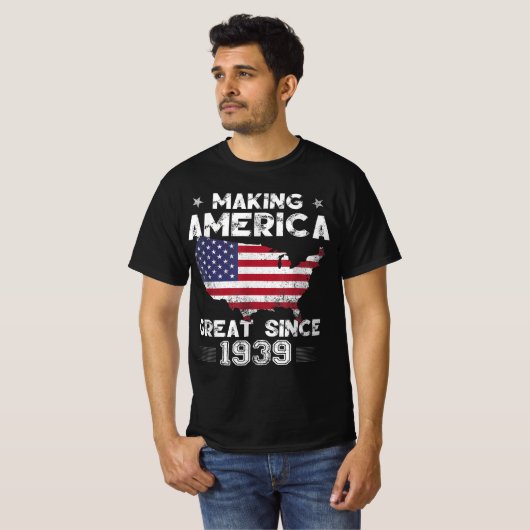 geboorte cadeau naking Amerika geweldig sinds 1 T-shirt (Voorkant volledig)