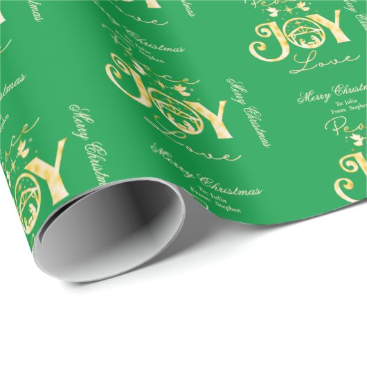 Geboorte Christelijk Kerst G Goud Vrede Vreugde Li Cadeaupapier (Rol Hoek)