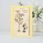  geboorte-Dog-uitnodiging Kaart (Staand voorkant)