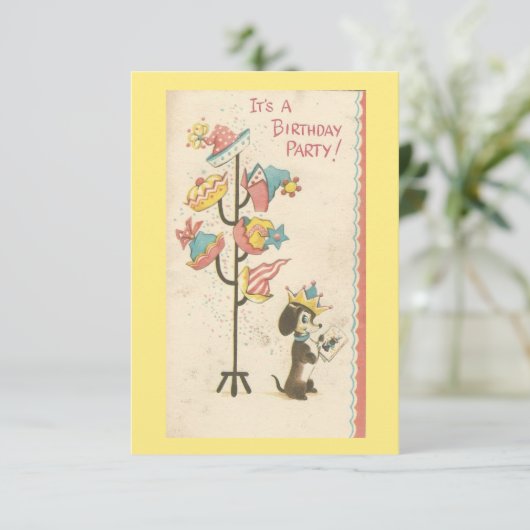  geboorte-Dog-uitnodiging Kaart (Staand voorkant)