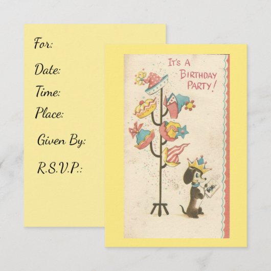  geboorte-Dog-uitnodiging Kaart (Voorkant / Achterkant)