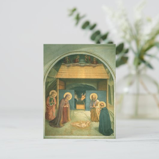 Geboorte door Fra Angelico Briefkaart (Staand voorkant)
