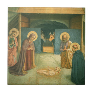Geboorte door Fra Angelico Tegeltje