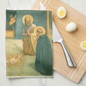 Geboorte door Fra Angelico Theedoek (Quarter Fold)