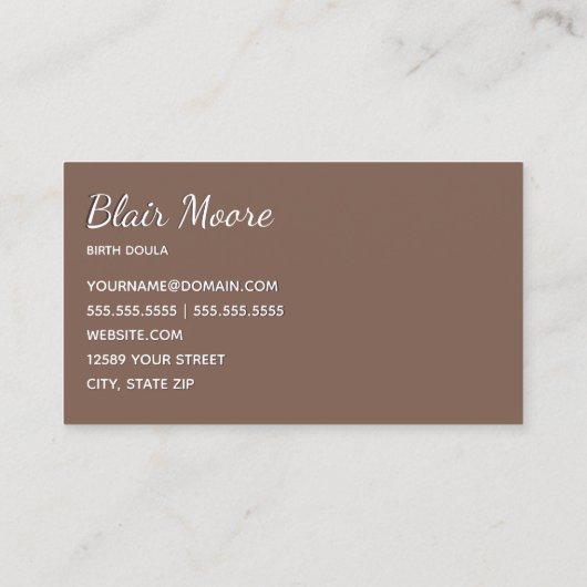 Geboorte Doula Verloskundige Custom QR Visitekaartje (Achterkant)