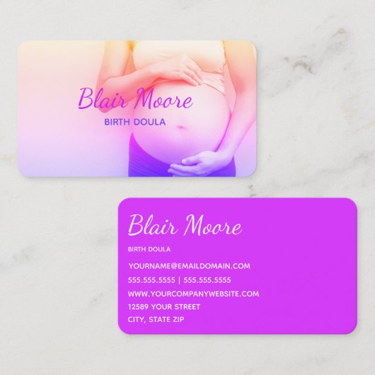 Geboorte Doula Visitekaartje (Voorkant / Achterkant)