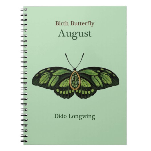 Geboorte Edelsteen Vlinder (augustus) - Dido Longw Notitieboek (Voorkant)
