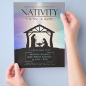 Geboorte Een Koning is Geboren Kerkdienst Religieu Flyer