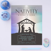Geboorte Een Koning is Geboren Kerkdienst Religieu Flyer (Enkel)