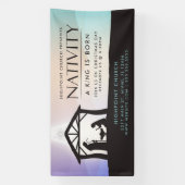 Geboorte Een Koning is Geboren Kerkdienst Religieu Spandoek (Verticaal)