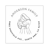Geboorte Elegante kerst familie retour adres Rubberstempel (Afrduk)