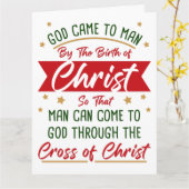 Geboorte en kruisiging van Jezus Christus Kerstmis Kaart (Gele Bloem)