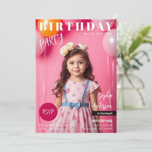 Geboorte Feest Magazijn Omslag Kaart (Staand voorkant)