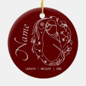 Geboorte Feiten Aangepaste Ornament (Achterkant)