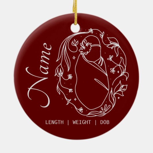 Geboorte Feiten Aangepaste Ornament (Achterkant)