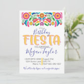Geboorte Fiesta Viering Mexicaanse Bloemen Kaart (Staand voorkant)