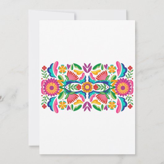 Geboorte Fiesta Viering Mexicaanse Bloemen Kaart (Achterkant)