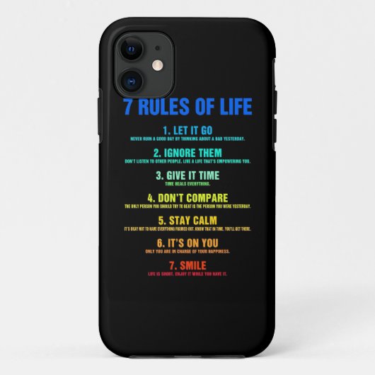 geboorte - gift 7 levensregels Case-Mate iPhone case (Achterkant)