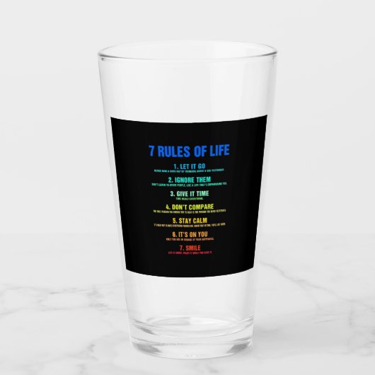 geboorte - gift 7 levensregels glas (Voorkant)