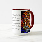 Geboorte Glas in lood Afbeelding kerstcadeau Mok (Voorkant rechts)