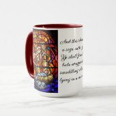 Geboorte Glas in lood Afbeelding kerstcadeau Mok (Voorkant links)