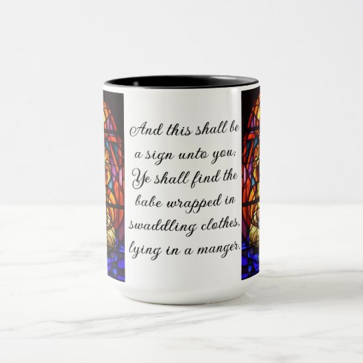 Geboorte Glas in lood Afbeelding kerstcadeau Mok (Midden)