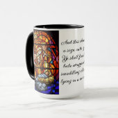 Geboorte Glas in lood Afbeelding kerstcadeau Mok (Voorkant links)