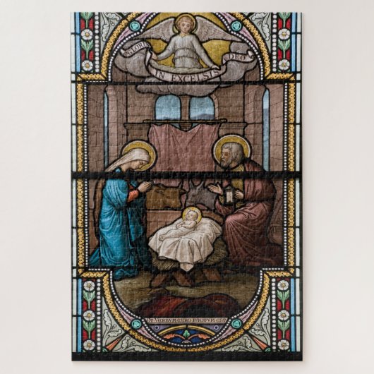 Geboorte Glas in lood Art Puzzel - Legpuzzel (Verticaal)