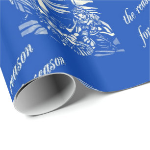 Geboorte Glas in lood - Blauw Cadeaupapier