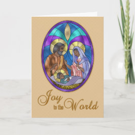 Geboorte Glas in lood, Dark Skinned, Kerst Feestdagen Kaart