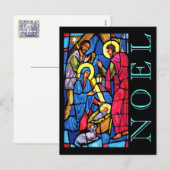 Geboorte Glas in lood NOEL met Lam en Herder Feestdagenkaart (Voorkant / Achterkant)